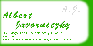 albert javorniczky business card